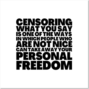 Frank Zappa Quote Censoring Take Away Personal Freedom Posters and Art